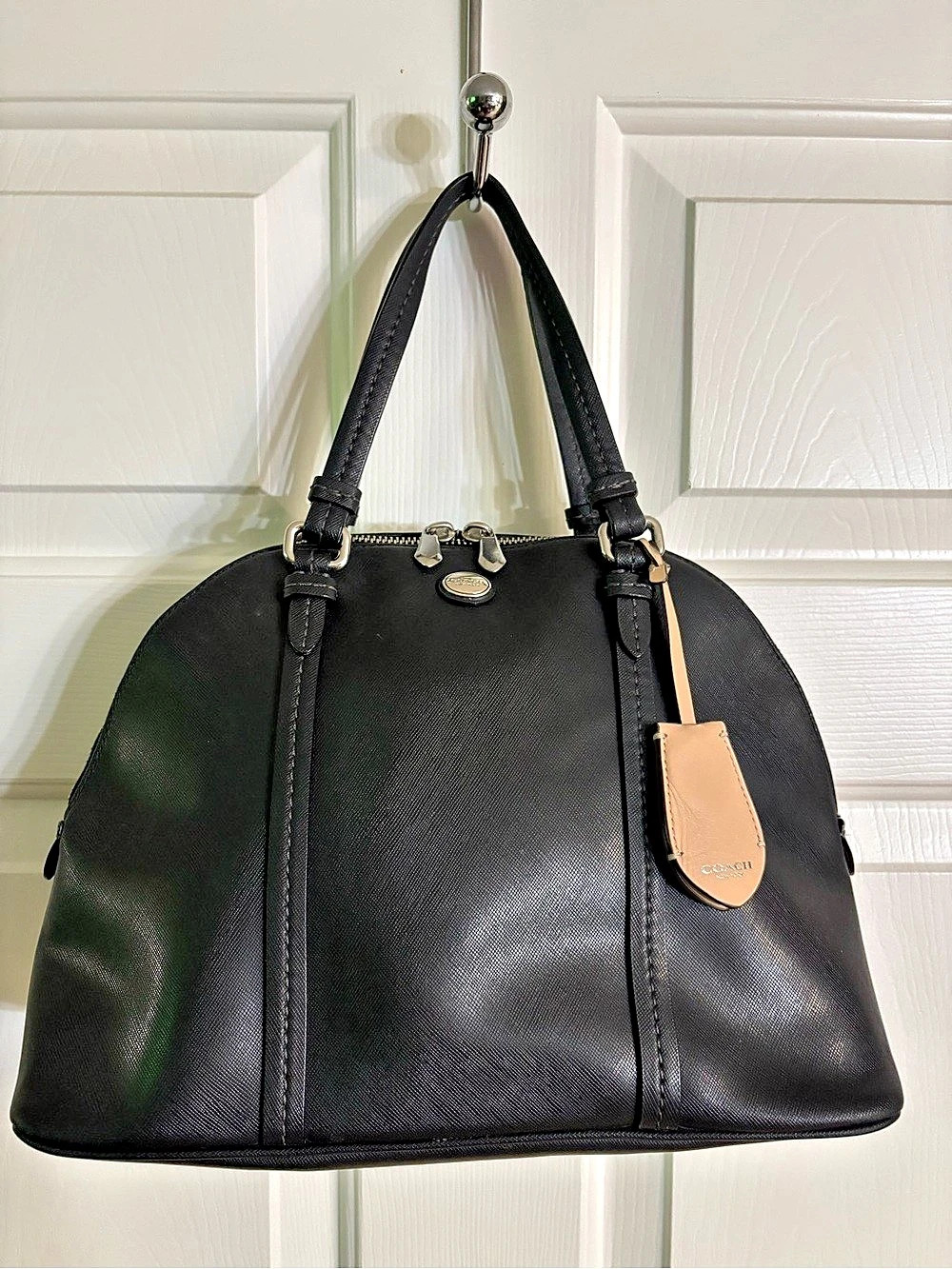 Coach Peyton Leather Cora Domed Satchel